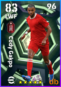 Cody Gakpo — LWF, OVR 83, MAX 96