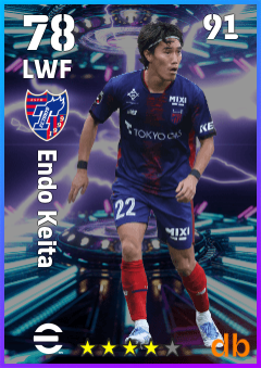 Endo Keita — LWF, OVR 78, MAX 91