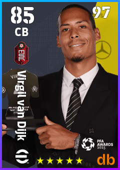 Virgil van Dijk — CB, OVR 85, MAX 97