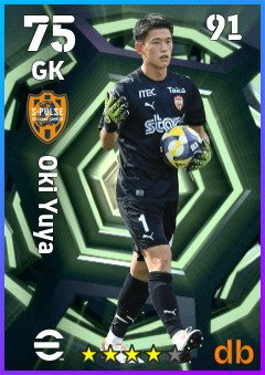 Oki Yuya — GK, OVR 75, MAX 91