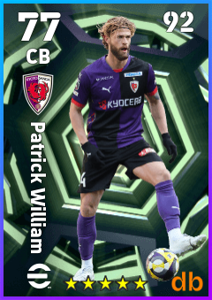 Patrick William — CB, OVR 77, MAX 92