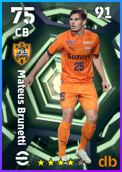 Mateus Brunetti — CB, OVR 75, MAX 91