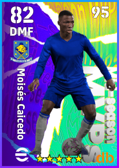 Moisés Caicedo — DMF, OVR 82, MAX 95