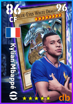 Kylian Mbappé — CF, OVR 86, MAX 96