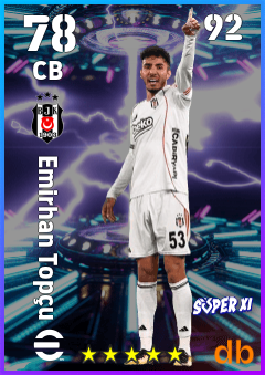 Emirhan Topçu — CB, OVR 78, MAX 92