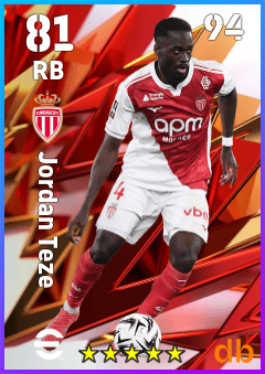 Jordan Teze — RB, OVR 81, MAX 94