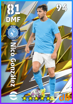 Nico González — DMF, OVR 81, MAX 94