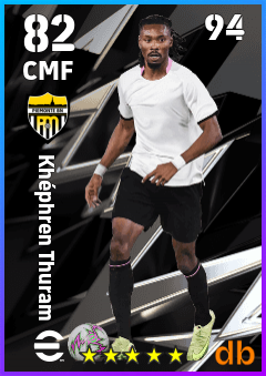Khéphren Thuram — CMF, OVR 82, MAX 94