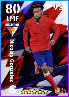 Nicolás González — LMF, OVR 80, MAX 93