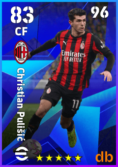 Christian Pulišić — CF, OVR 83, MAX 96