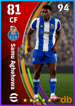 Samu Aghehowa — CF, OVR 81, MAX 94
