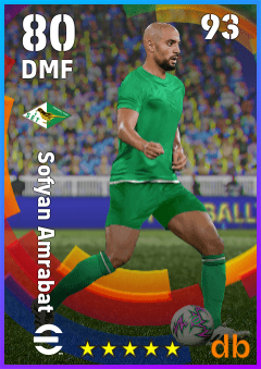 Sofyan Amrabat — DMF, OVR 80, MAX 93