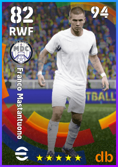 Franco Mastantuono — RWF, OVR 82, MAX 94