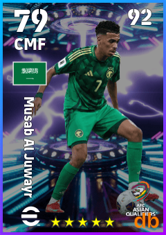 Musab Al Juwayr — CMF, OVR 79, MAX 92