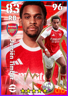 Jurriën Timber — RB, OVR 83, MAX 96