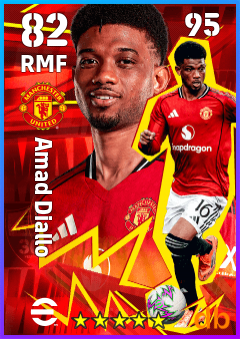 Amad Diallo — RMF, OVR 82, MAX 95