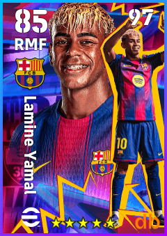 Lamine Yamal — RMF, OVR 85, MAX 97