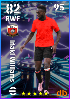 Iñaki Williams — RWF, OVR 82, MAX 95