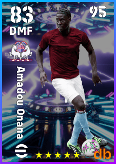 Amadou Onana — DMF, OVR 83, MAX 95