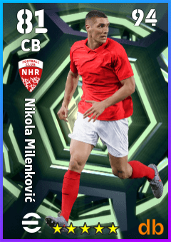 Nikola Milenković — CB, OVR 81, MAX 94