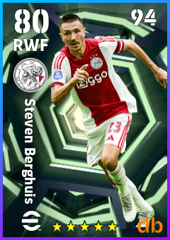 Steven Berghuis — RWF, OVR 80, MAX 94