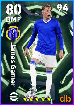 James Garner — DMF, OVR 80, MAX 94