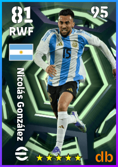 Nicolás González — RWF, OVR 81, MAX 95