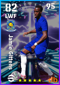 Jamie Gittens — LWF, OVR 82, MAX 95