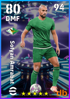 Sofyan Amrabat — DMF, OVR 80, MAX 94