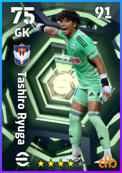 Tashiro Ryuga — GK, OVR 75, MAX 91