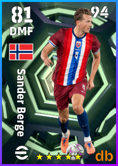 Sander Berge — DMF, OVR 81, MAX 94