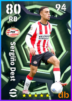 Sergiño Dest — RB, OVR 80, MAX 94