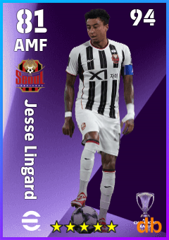 Jesse Lingard — AMF, OVR 81, MAX 94