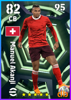 Manuel Akanji — CB, OVR 82, MAX 95