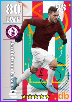 Jacob Bruun Larsen — LWF, OVR 80, MAX 93