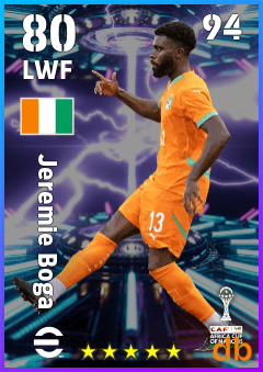 Jeremie Boga — LWF, OVR 80, MAX 94