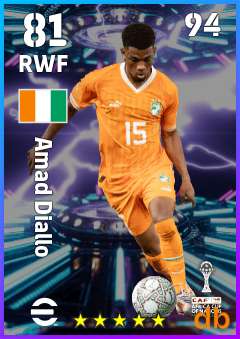 Amad Diallo — RWF, OVR 81, MAX 94