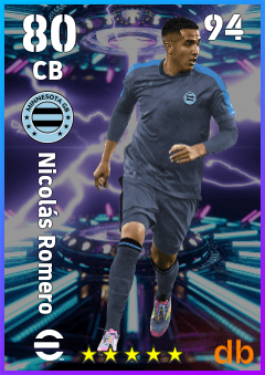 Nicolás Romero — CB, OVR 80, MAX 94
