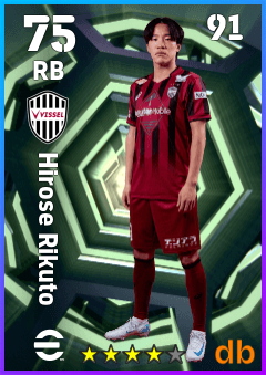 Hirose Rikuto — RB, OVR 75, MAX 91