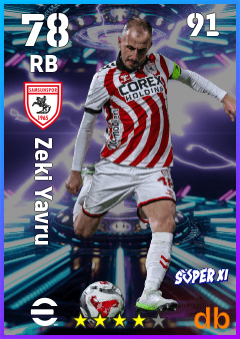 Zeki Yavru — RB, OVR 78, MAX 91