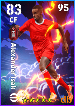 Alexander Isak — CF, OVR 83, MAX 95