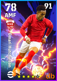 Omari Hutchinson — AMF, OVR 78, MAX 91