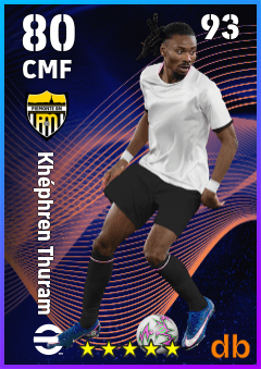 Khéphren Thuram — CMF, OVR 80, MAX 93