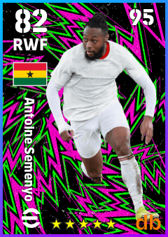 Antoine Semenyo — RWF, OVR 82, MAX 95