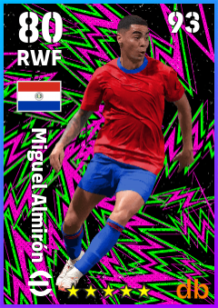 Miguel Almirón — RWF, OVR 80, MAX 93