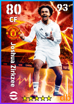 Joshua Zirkzee — CF, OVR 80, MAX 93