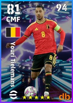 Youri Tielemans — CMF, OVR 81, MAX 94