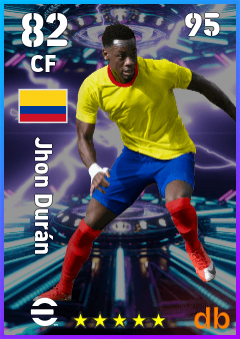 Jhon Durán — CF, OVR 82, MAX 95