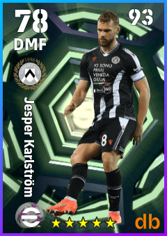 Jesper Karlström — DMF, OVR 78, MAX 93