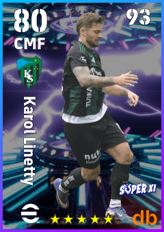 Karol Linetty — CMF, OVR 80, MAX 93
